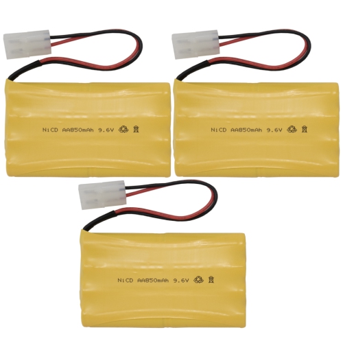 3-Pack 9.6 Volt AA NiCd Battery Pack with Tamiya Connector