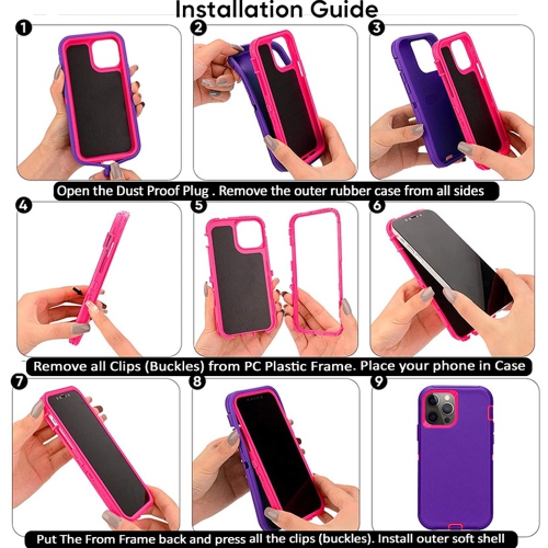 XCRS Heavy Duty Triple Layer Defender Cover with Shockproof Protection Case for Apple iPhone X / iPhone XS