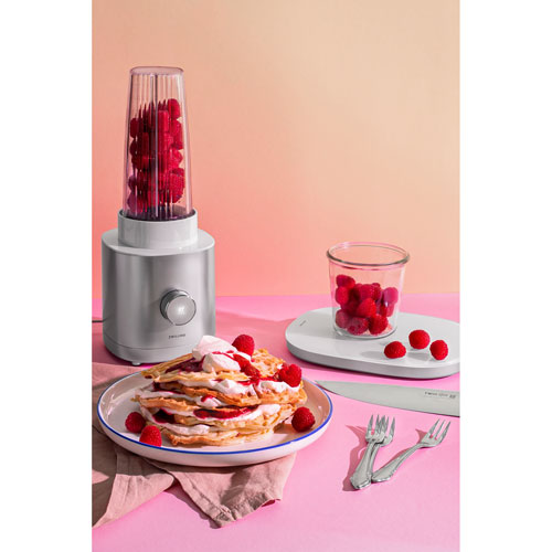 Mélangeur personnel compact de 500 W Enfinigy 550L de Zwilling - Argenté et blanc