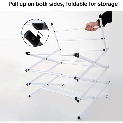 StarNight - Foldable Vertical Laundry Drying Rack, 23.6" x 13.75" x 41.3", White