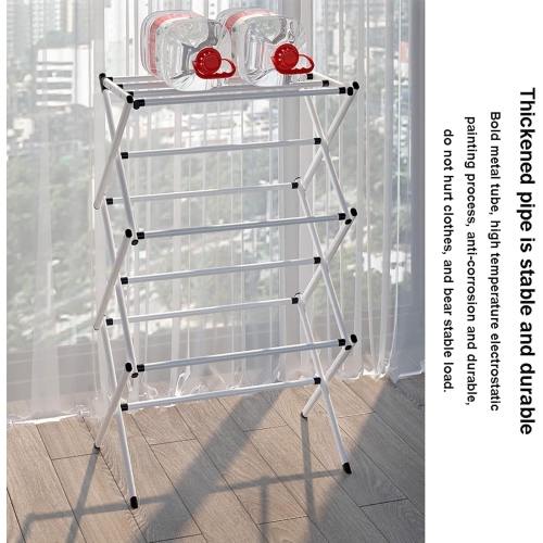 StarNight - Foldable Vertical Laundry Drying Rack, 23.6" x 13.75" x 41.3", White