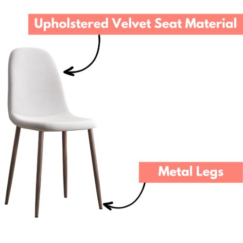 Aykah Sera Dining Chair Set of 4, Upholstered Velvet Dining Chairs for Kitchen, Dining Room, Pre Assembled Side Chairs