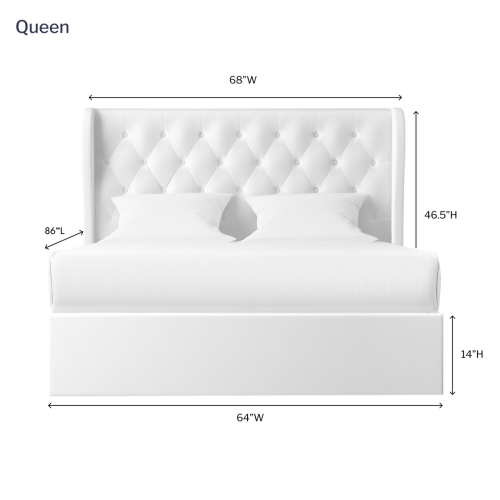 Aykah Velvet Queen Bed Frame with Storage, Metal Queen Size Bed Frame with High Headboard, Wood Slat Support, No Box Spring Required