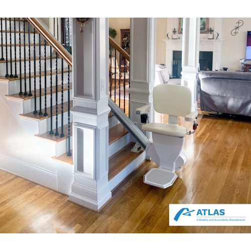 Atlas Stairlift - Atlas-500 - Mobility Aid, Home Health, Easy to Install, Ultra-compact Safe Comfortable Reliable Solution