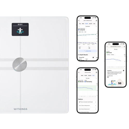 Withings Body Comp Wi-Fi/Bluetooth Smart Scale - White | Best Buy 