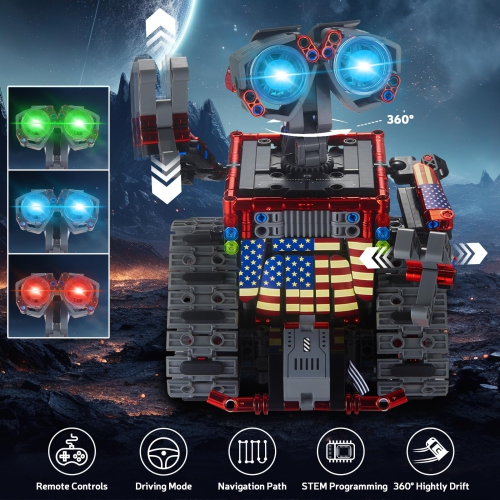 Robot Building Kit, Stem Toys for Kids, Remote & APP Controlled 4 in 1 Wall Robot/Stunt Car/Triangle Robot, Birthday Gifts Toys for Boys Girls 6 8 10