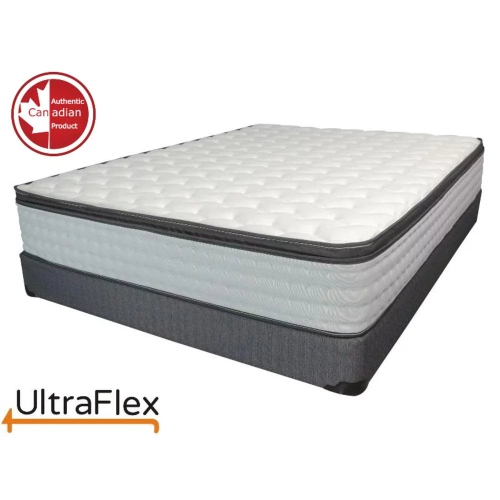 Matelas hybride À plateau euro 12 po Ultraflex, ressorts ensachés, mousse Comfort atténuant la pression, ressorts ensachés, très grand lit