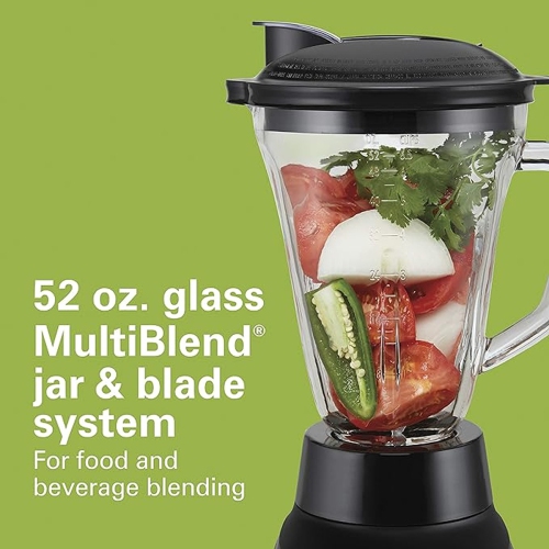 Hamilton Beach 800W 3 in 1 Multi Blender with Food Processor Attachment - Black