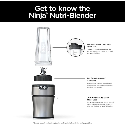 NINJA 700W Personal Nutri-Blender With Ice-Crushing Technology - Silver