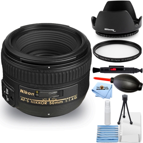 Nikon AF-S NIKKOR 50mm f/1.4G Lens 2180 - 7PC Accessory Bundle