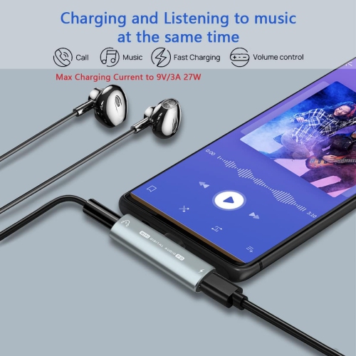 Adaptateur USB C Jack de Casque 3,5mm,écouteurs Audio Numérique Type C vers  Aux,Clé Audio,Puce DAC Haute Résolution pour Samsung Galaxy S23 Ultra S22