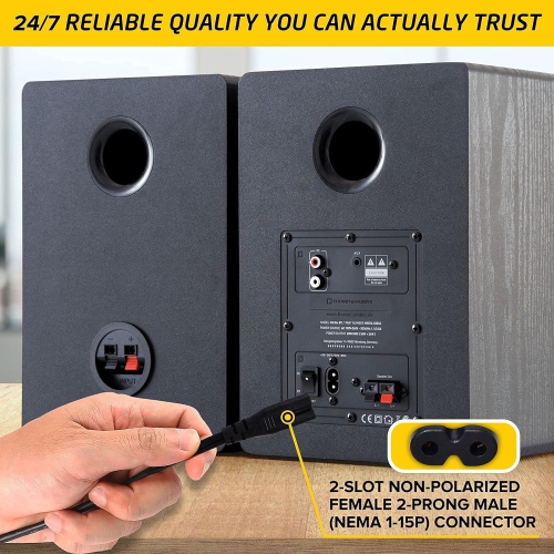 {UL listed} compatible avec le chargeur PS4, câble d’alimentation universel à 2 broches à 2 fentes, non polarisé NEMA 1-15P à