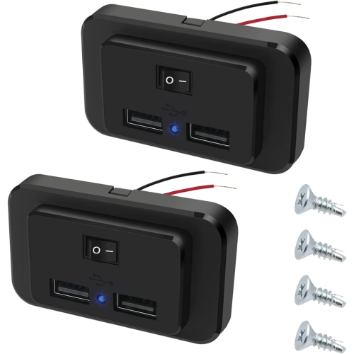 12V - 24V Double Chargeur USB Panneau de prise pour voiture Appareil photo  numérique Tablet