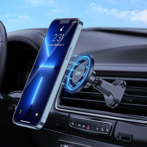 Support de téléphone pour voiture compatible avec le support de voiture  MagSafe [aimants améliorés pour le crochet de bouche d'air et plus forts]  Air réglable à 360°