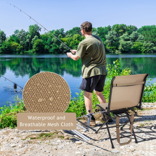 Gymax Folding 360° Silent Swivel Hunting Chair Blind Chair All-weather Outdoor