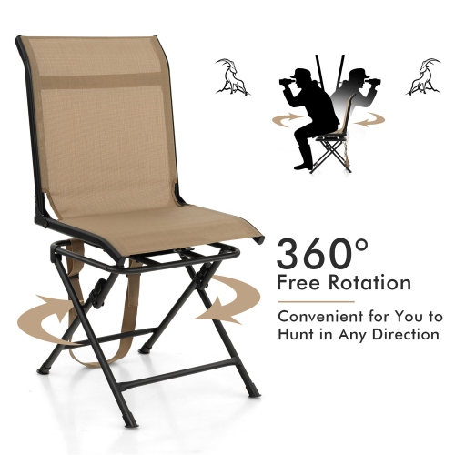 Gymax Folding 360° Silent Swivel Hunting Chair Blind Chair All-weather Outdoor