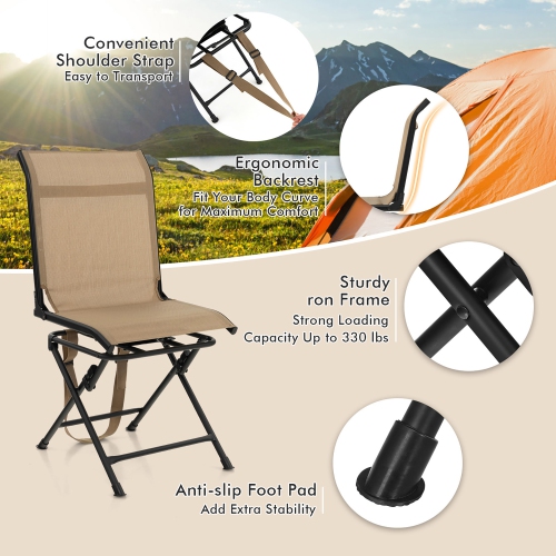 Gymax Folding 360° Silent Swivel Hunting Chair Blind Chair All-weather Outdoor