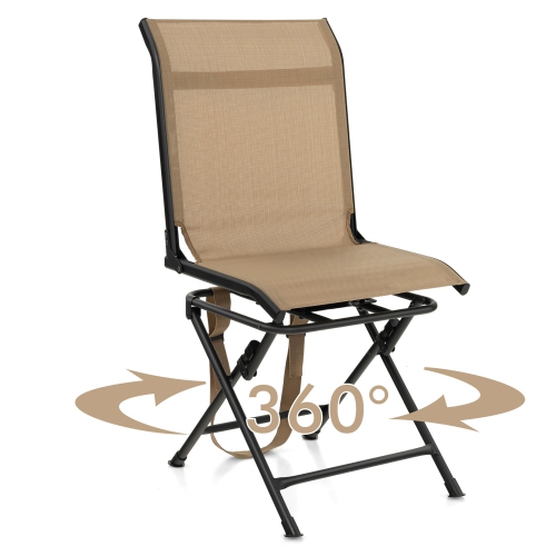 Gymax Folding 360° Silent Swivel Hunting Chair Blind Chair All-weather Outdoor