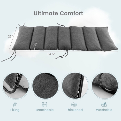 Gymax Chair Folding Recliner Lounge Chair w/ Cushion Cup Holder