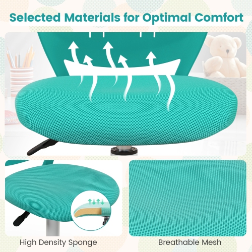 Gymax Kids Desk Chair Ergonomic Swivel Children Mesh Study Height Adjustable