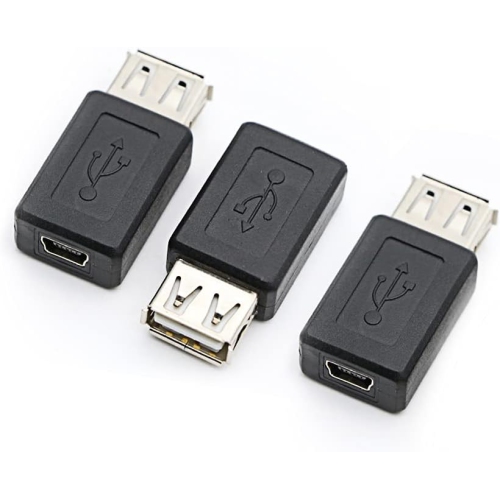 3 Pack USB 2.0 A Female to USB B Mini 5 Pin Female Adapter Converter