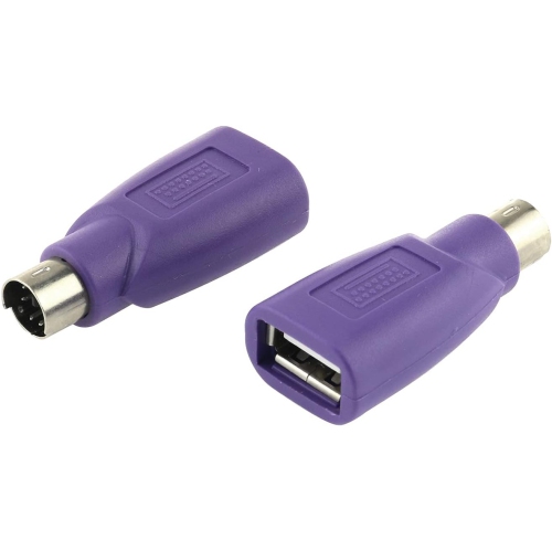 USB to PS2 Adapter 2PCS Purple USB Female to PS/2 Male Converter Adapter for Mouse and Keyboard