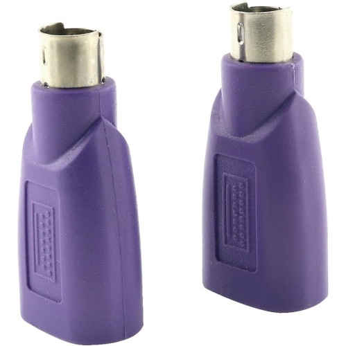 USB to PS2 Adapter 2PCS Purple USB Female to PS/2 Male Converter Adapter for Mouse and Keyboard