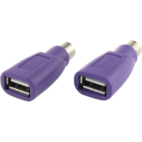 USB to PS2 Adapter 2PCS Purple USB Female to PS/2 Male Converter Adapter for Mouse and Keyboard
