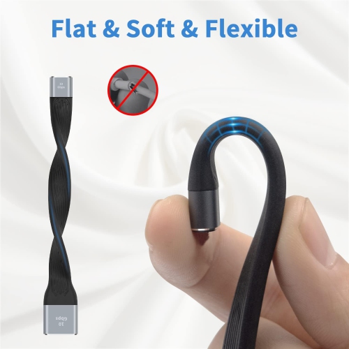 P USB C Female to USB Female Adapter, 10Gbps USB C to USB 3.1 Adapter Cable, USB C Female to USB A Female Adapter Soft Flat Short USB C to USB A
