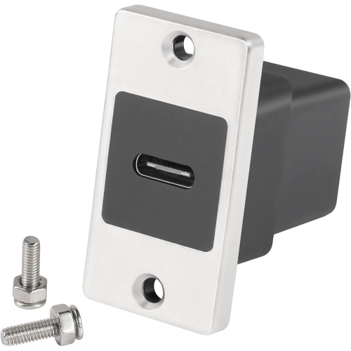 Q 10Gbps USB C Rectangular Panel Adapter USB C 3.1 Female to Female Panel Mount Connector USB C Mounting Socket Data Module 5V/2.1A Charging,