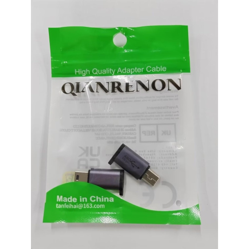 Q 480Mbps Mini USB Male to USB C Female Adaptor 18W Mini USB Plug to USB C Jack Data Connector, Al Alloy/Hanging Hole, for Digital Cameras Mobile