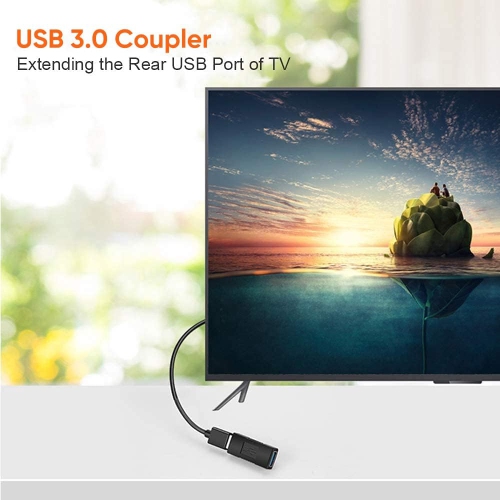 Coupleur USB 3,0, adaptateur USB femelle vers femelle USB 3,0 type A femelle vers femelle Adaptateur d'extension USB 3,0 SuperSpeed, noir, paq. 2