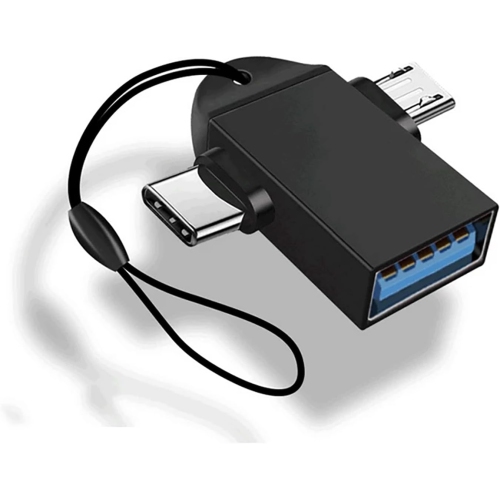 DOLAER  2 In 1 Otg Converter USB 3.0 to Micro USB And Type C Adapter With Lanyard, Used for U Disk Mouse Laptop Mobile Phones Or Tablets (1, Black)