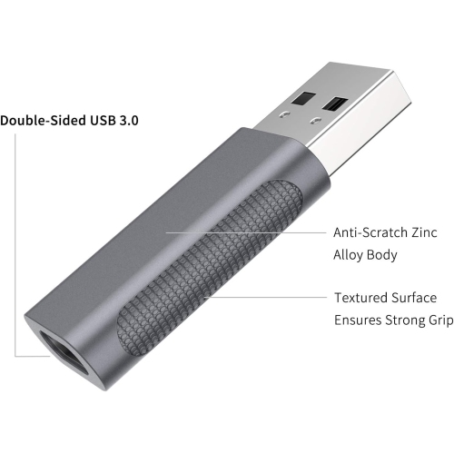 n USB C Female to USB 3.0 Adapter, Double-Sided USB 3.0 Male to USB-C Female OTG Adapter, Compatible with iPhone 12 Pro/12 Pro Max, 11 Pro/11 Pro