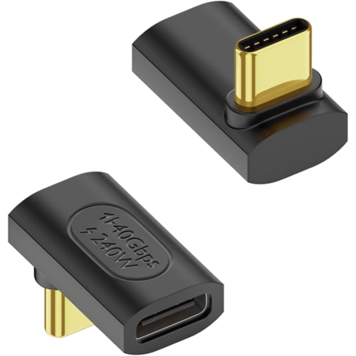 240W USB4.0 C 90 Degree Angle Adapter 40Gbps Type C 4.0 Male to Female Right Angle Connector, Support 8K Audio/Video 240W/50V Charging, for Tablet
