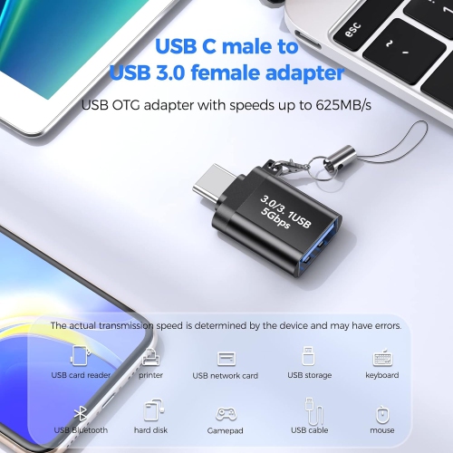 USB C to USB Adapter,Type C to USB Adapter [2 Pack] 3.0 USB Type C Male to USB Female, USB C Female to USB Male Adapter OTG Converter