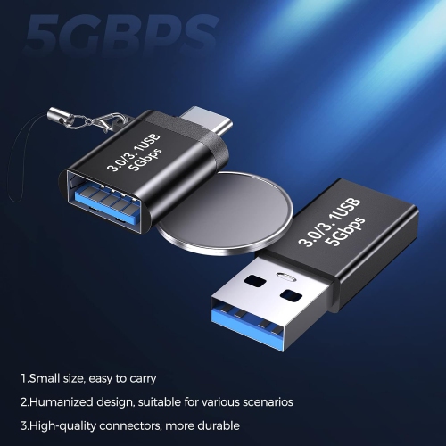 USB C to USB Adapter,Type C to USB Adapter [2 Pack] 3.0 USB Type C Male to USB Female, USB C Female to USB Male Adapter OTG Converter