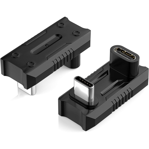 Adaptateur USB-C 180 degrés M, 2 connecteurs USB-C mâle à USB-C femelle en U avec chargement rapide PD 240&nbsp;W, adaptateur USB-C en angle pour ROG