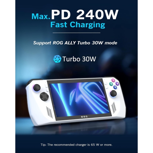 Adaptateur USB-C 180 degrés M, 2 connecteurs USB-C mâle à USB-C femelle en U avec chargement rapide PD 240 W, adaptateur USB-C en angle pour ROG