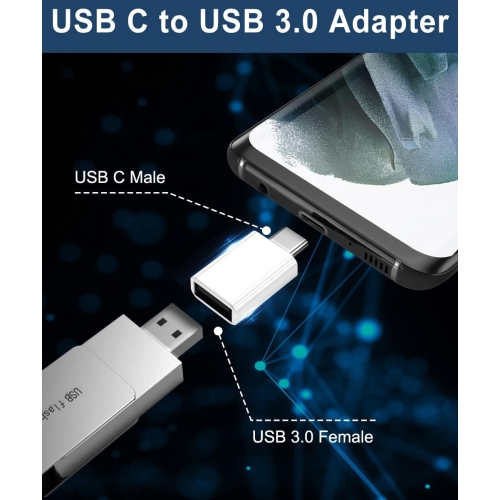 B USB C to USB Adapter 3 Pack,Type C Male to USB A 3.0 Female Adapter,Thunderbolt 3 4 OTG Converter for MacBook iMac,iPad Air 4 5 Mini