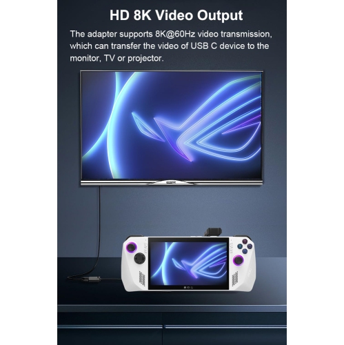 Adaptateur USB-C à angle de 180 degrés, connecteur de rallonge 100 W PD USB-C mâle à USB-C femelle pour ROG Ally, Steam Deck, Switch, portable,