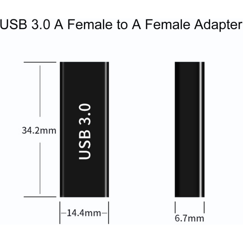 3 Pack USB 3.0 Adapter, USB-A Male to Female, Male to Male and Female to Female Extension Coupler Converter Extender Connector