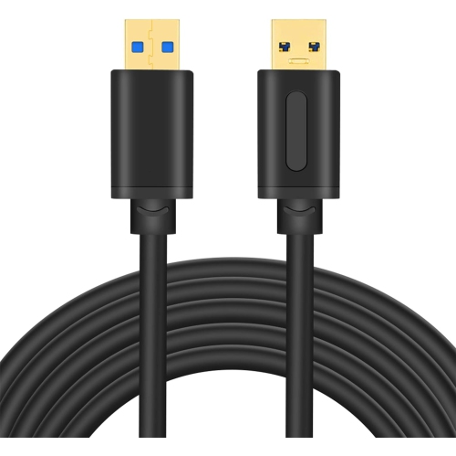 USB 3.0 A to A Male Cable 20Ft, Tan QY USB to USB Cable,USB Male to Male Cable Double End USB Cord with Gold-Plated Connector for Hard Drive