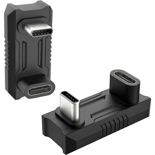 T 180 Degree USB-C Adapter 2 Pack, USB-C Male to USB-C Female Adapter Converter, Type C U Shape Extender Support 140W Fast PD Charging, for ROG Ally,