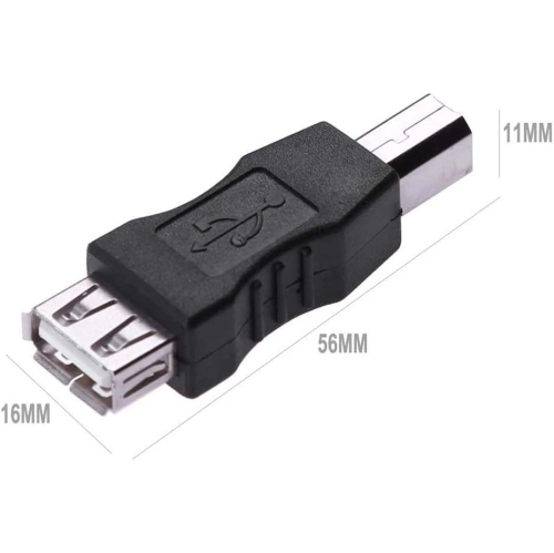USB to USB B Adapter, 2Packs USB 2.0 A Female to USB B Male Converter for Printer Connection
