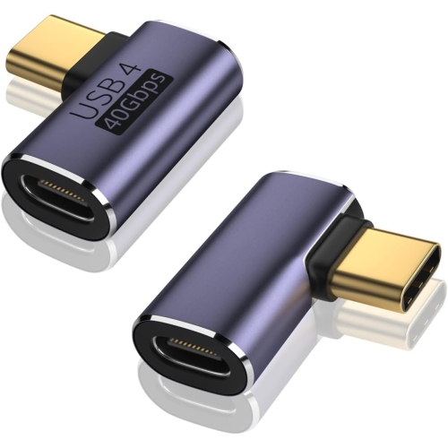 Adaptateur USB-C 90 degrés V, 40&nbsp;Gb/s prolongateur USB-C mâle vers femelle à angle droit pour Steam Deck, Switch, Thunderbolt4, ordinateur