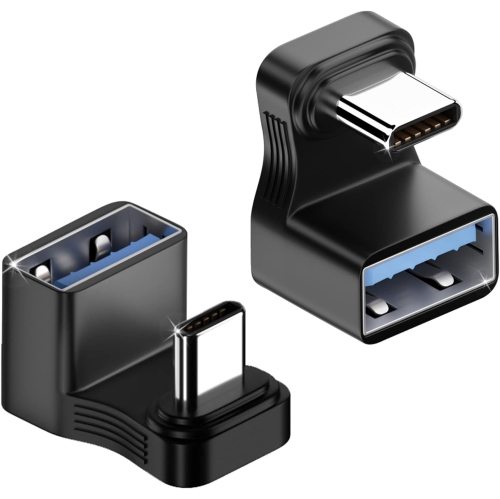 Q – Adaptateur USB-C à USB3,1&nbsp;mm à angle en U large 10&nbsp;Gb/s mâle de type C à USB3,1 femelle connecteur à grand angle de 180°, pour