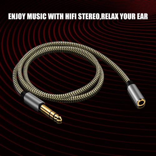 6.35 Male to Female 3.5 Headphones Adapter 10Ft,TRS 1/4 to 3.5mm Stereo Cord 6.35mm 1/4 Male to 3.5mm 1/8 Female for Amplifiers, Guitar Amp,Home