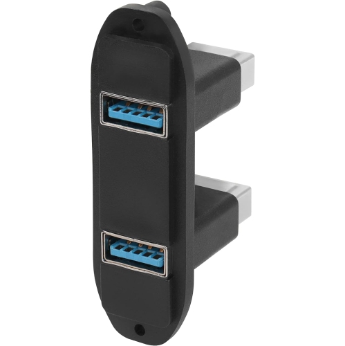DOLAER  Dual USB 3.0 Panel Connector Adapter 2 Port USB3.0 Female to Female Panel Mount Coupler Extender Receptacle, for Fixing On Equipment Panels