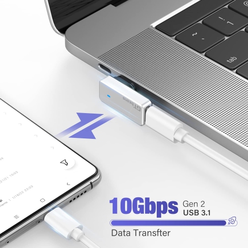 USB C Magnetic Adapter 24Pin, Type C Magnetic Adapter with 2 Magnetic Connector, PD 100W Fast Charging, 10Gb/s Data Transfer, 4K 60Hz Video Output